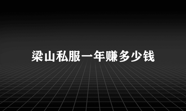 梁山私服一年赚多少钱