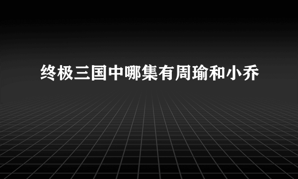 终极三国中哪集有周瑜和小乔