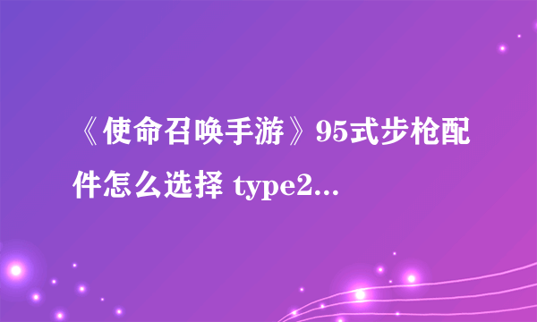 《使命召唤手游》95式步枪配件怎么选择 type25配件搭配介绍