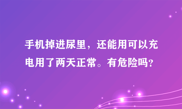 手机掉进尿里，还能用可以充电用了两天正常。有危险吗？