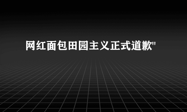 网红面包田园主义正式道歉