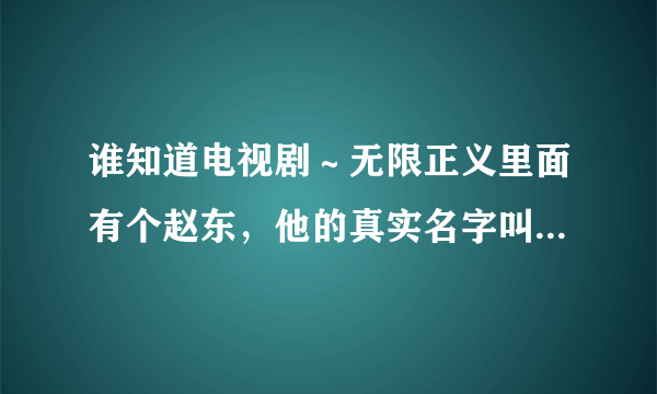 谁知道电视剧～无限正义里面有个赵东，他的真实名字叫啥？谢谢了