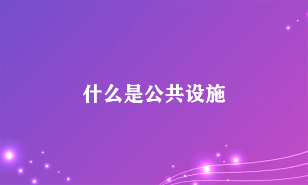 什么是公共设施