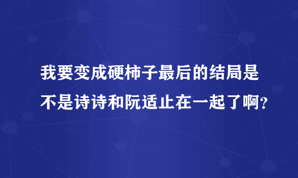 我要变成硬柿子最后的结局是不是诗诗和阮适止在一起了啊？