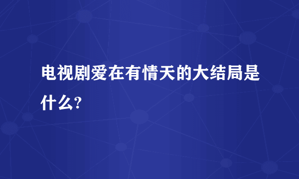 电视剧爱在有情天的大结局是什么?