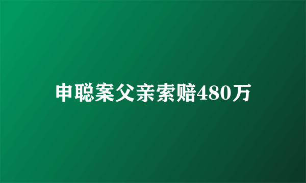 申聪案父亲索赔480万