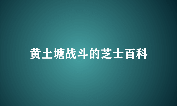 黄土塘战斗的芝士百科