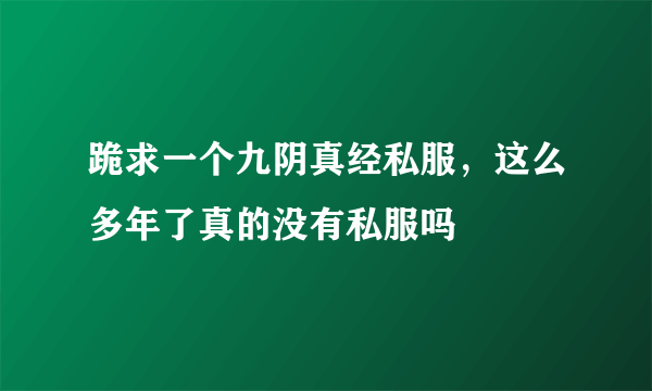 跪求一个九阴真经私服，这么多年了真的没有私服吗