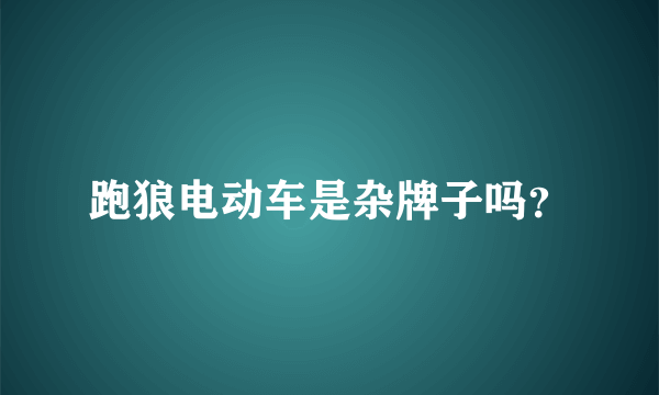 跑狼电动车是杂牌子吗？