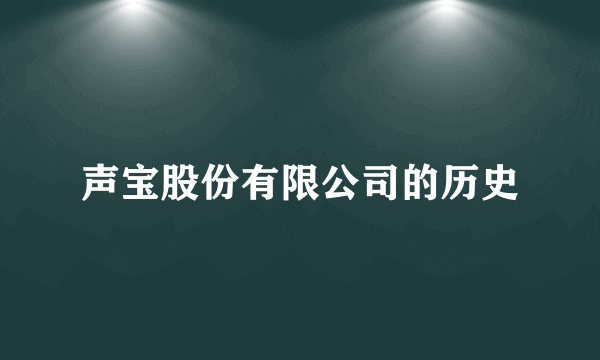 声宝股份有限公司的历史