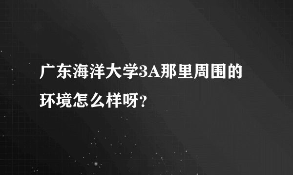 广东海洋大学3A那里周围的环境怎么样呀？