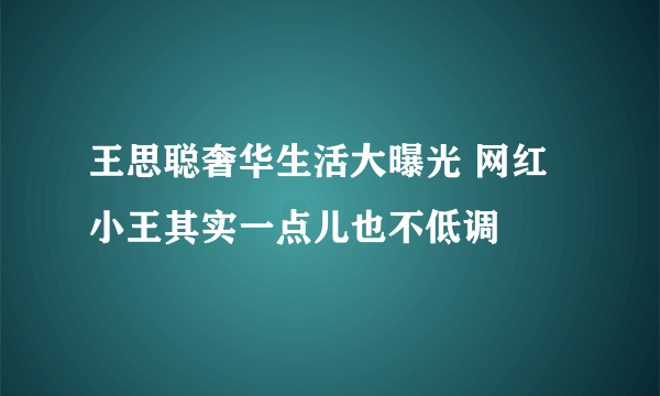 王思聪奢华生活大曝光 网红小王其实一点儿也不低调