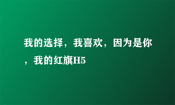 我的选择，我喜欢，因为是你，我的红旗H5