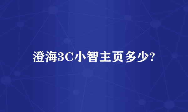 澄海3C小智主页多少?