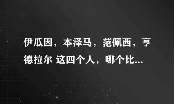 伊瓜因，本泽马，范佩西，亨德拉尔 这四个人，哪个比较厉害点？