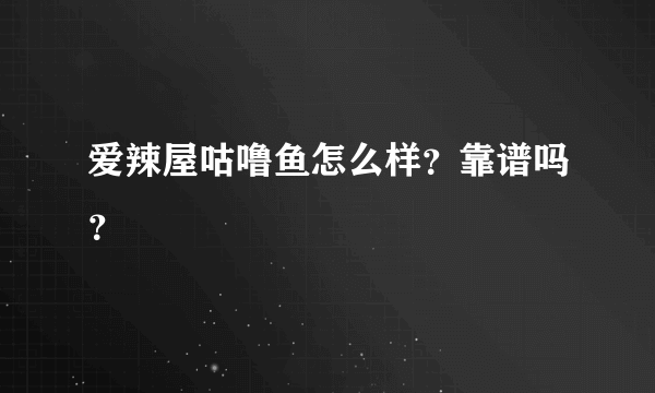 爱辣屋咕噜鱼怎么样？靠谱吗？