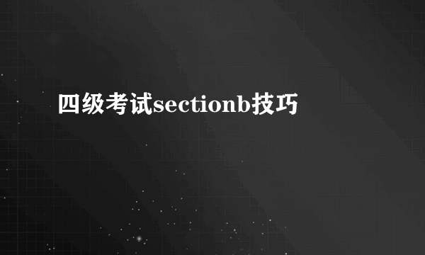 四级考试sectionb技巧