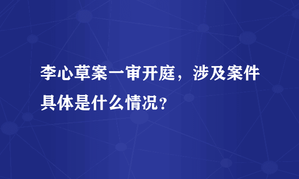 李心草案一审开庭，涉及案件具体是什么情况？