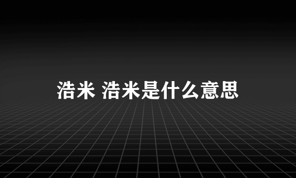 浩米 浩米是什么意思