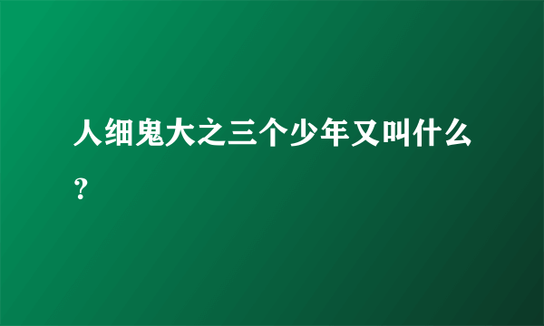 人细鬼大之三个少年又叫什么？