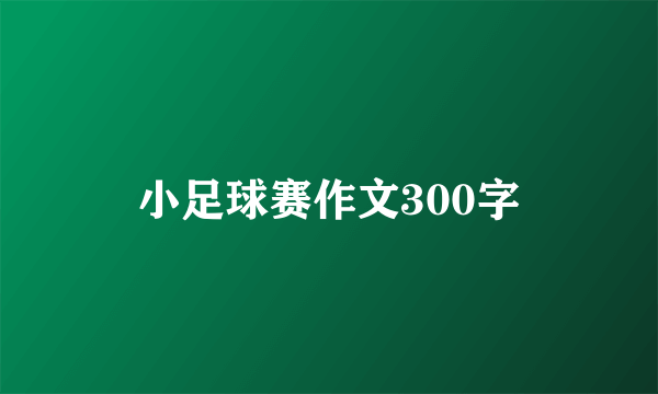 小足球赛作文300字