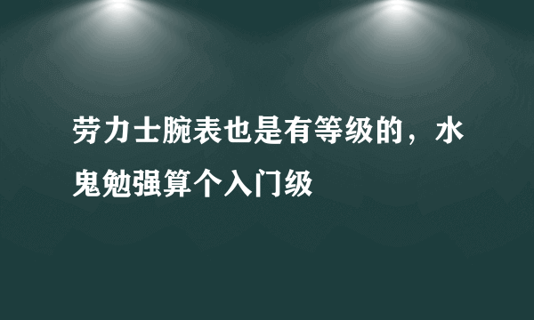 劳力士腕表也是有等级的，水鬼勉强算个入门级