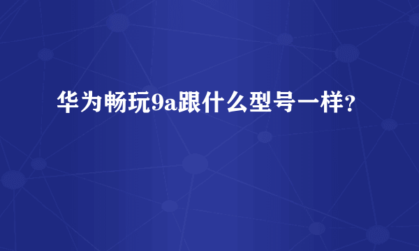 华为畅玩9a跟什么型号一样？