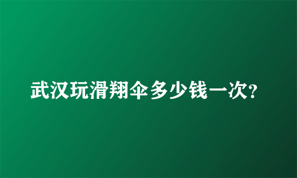 武汉玩滑翔伞多少钱一次？