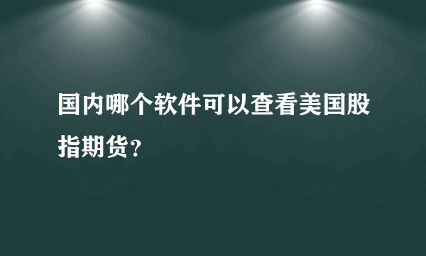 国内哪个软件可以查看美国股指期货？