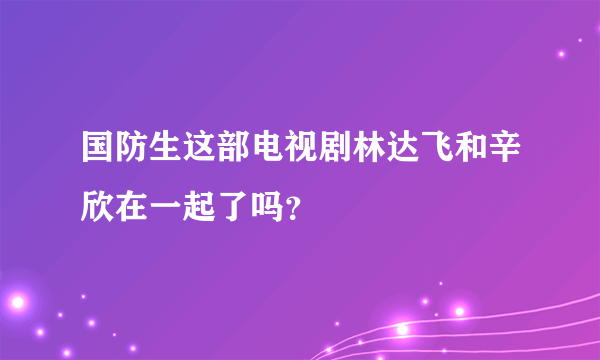 国防生这部电视剧林达飞和辛欣在一起了吗？