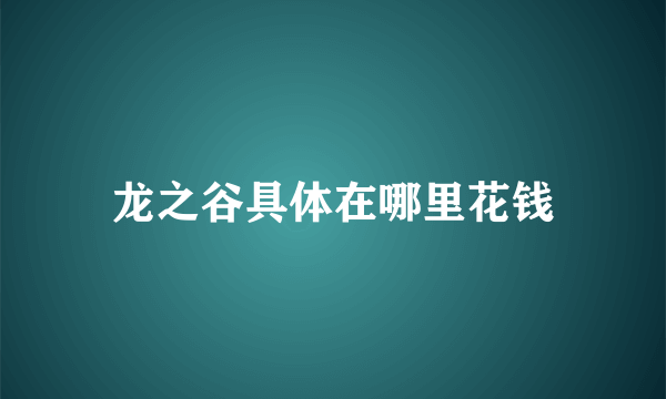 龙之谷具体在哪里花钱