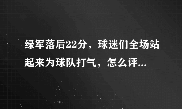 绿军落后22分，球迷们全场站起来为球队打气，怎么评价波士顿球迷？