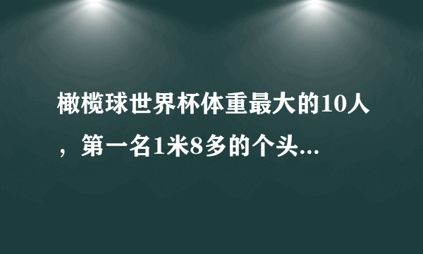 橄榄球世界杯体重最大的10人，第一名1米8多的个头，体重却超姚明