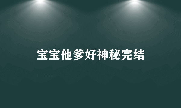 宝宝他爹好神秘完结