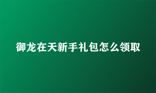 御龙在天新手礼包怎么领取