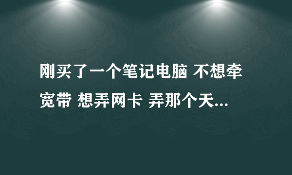 刚买了一个笔记电脑 不想牵宽带 想弄网卡 弄那个天翼上网卡 可是我要怎么弄呢 什么路由器也没有 要怎样做