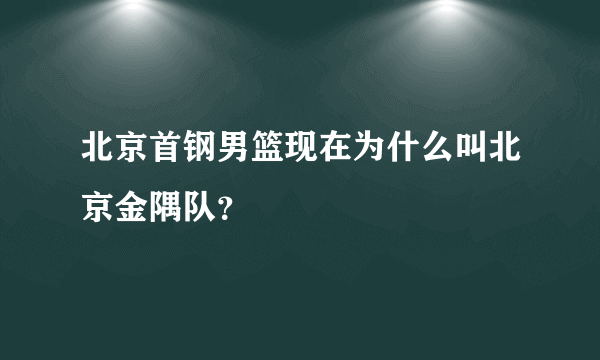 北京首钢男篮现在为什么叫北京金隅队？