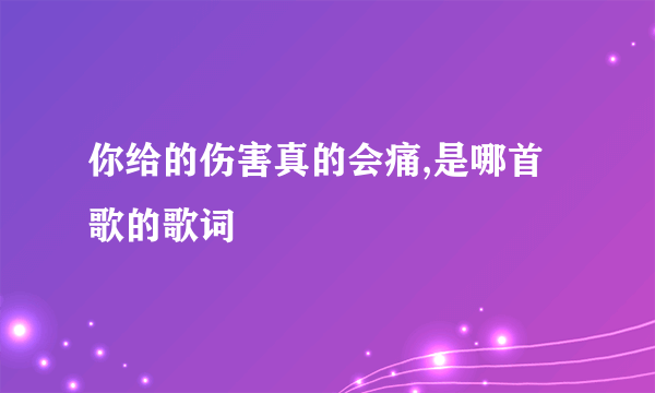 你给的伤害真的会痛,是哪首歌的歌词