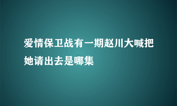 爱情保卫战有一期赵川大喊把她请出去是哪集