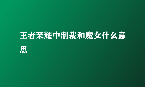 王者荣耀中制裁和魔女什么意思