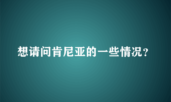 想请问肯尼亚的一些情况？