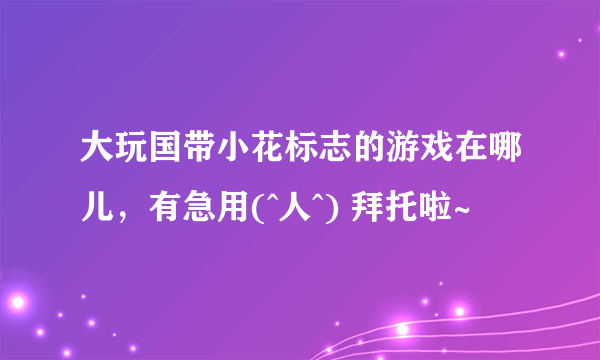 大玩国带小花标志的游戏在哪儿，有急用(^人^) 拜托啦~