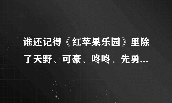 谁还记得《红苹果乐园》里除了天野、可豪、咚咚、先勇以外的那个男孩的名字，我需要他的资料和照片