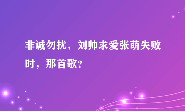 非诚勿扰，刘帅求爱张萌失败时，那首歌？