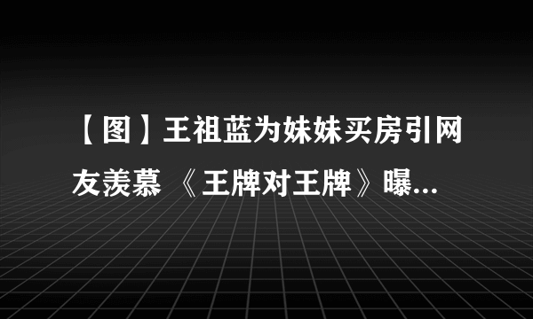 【图】王祖蓝为妹妹买房引网友羡慕 《王牌对王牌》曝4大MC海报