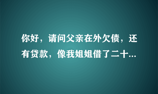 你好，请问父亲在外欠债，还有贷款，像我姐姐借了二十多万，像我也借了好几万，我是他女儿，能报警处理吗？