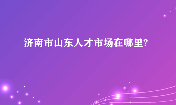 济南市山东人才市场在哪里?