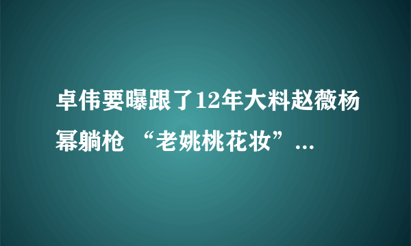 卓伟要曝跟了12年大料赵薇杨幂躺枪 “老姚桃花妆”指的是谁