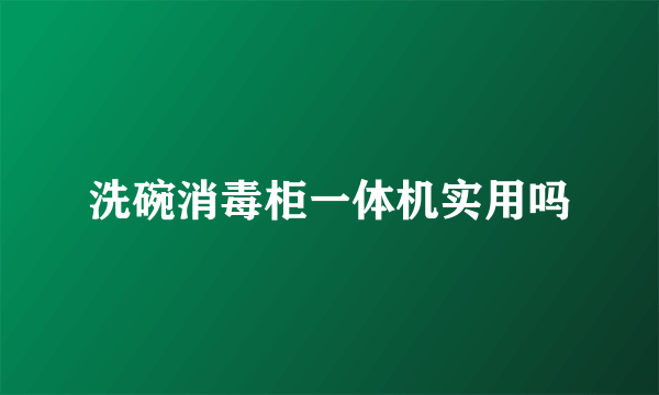 洗碗消毒柜一体机实用吗