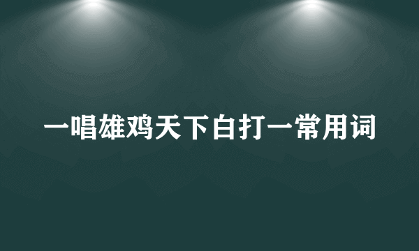 一唱雄鸡天下白打一常用词